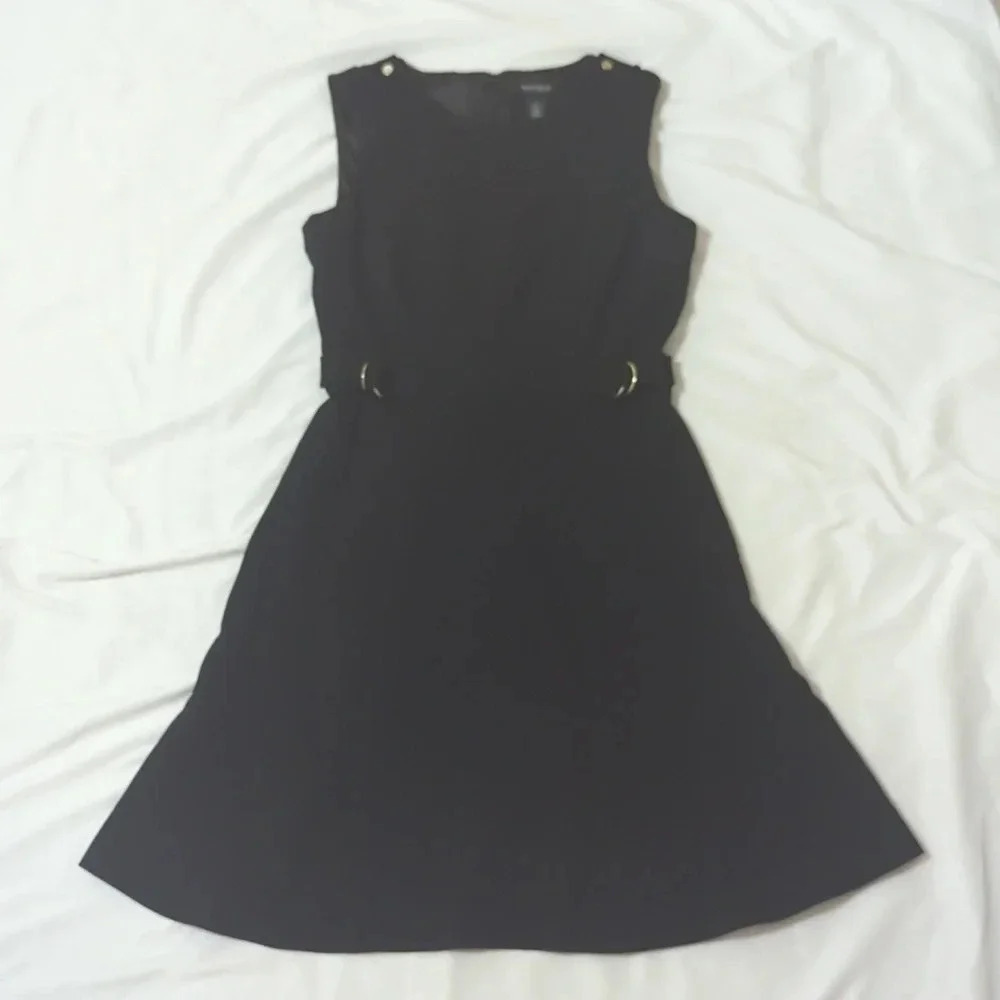WHBM Sleeveless Side Buckle Dress, Color Black Size 4